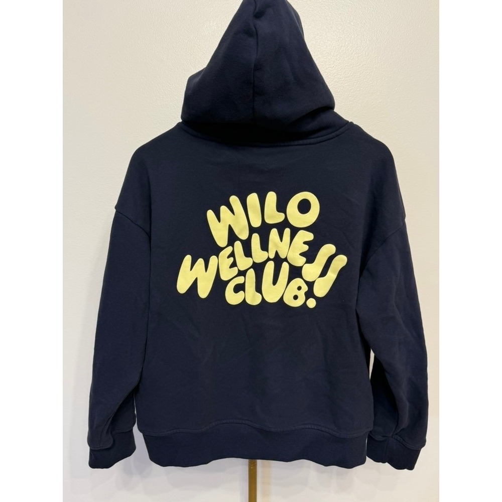 WILO The Label, Wellness Club Hoodie, Navy, Size S, Excellent, MSRP $88